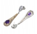 Silver 925 amethyst earrings natural sapphires 2