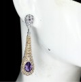 Silver 925 amethyst earrings natural sapphires 2