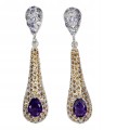 Silver 925 amethyst earrings natural sapphires 2