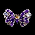 925 Pierścionek naturalne tanzanity granaty ametysty cytryn motyl r 15