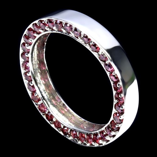 Pierścionek obrączka srebrna r 13 naturalne granaty rodolity