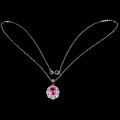 Delikatny naszyjnik naturalny różowy topaz cyrkonie 925