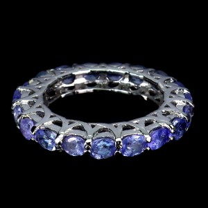 Delikatny srebrny r 14 pierścionek naturalne tanzanity 925