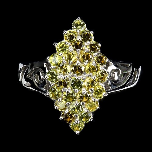 925 Pierścionek srebrny naturalne szafiry Songea r 16