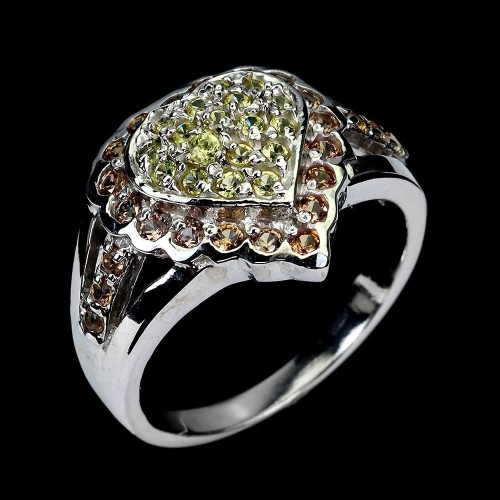 925 Pierścionek serce naturalne szafiry Songea r 16.5