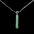 925 Delikatny piękny naszyjnik naturalne szmaragdy srebrny