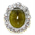 Broszka srebrna 111ct kwarc naturalne akwamaryny granaty 925