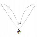 925 Piękny naszyjnik kwiat delikatny naturalny cytryn ametyst topaz granaty