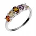 Delikatny srebrny pierścionek naturalne turmaliny 925 r 17