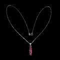 925 Srebro piękny delikatny naszyjnik naturalne rubiny