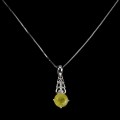 925 Naszyjnik srebrny delikatny białe topazy żółty szafir naturalny