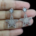 925 Srebrne kolczyki gwiazdki naturalna masa perłowa cyrkonie 2