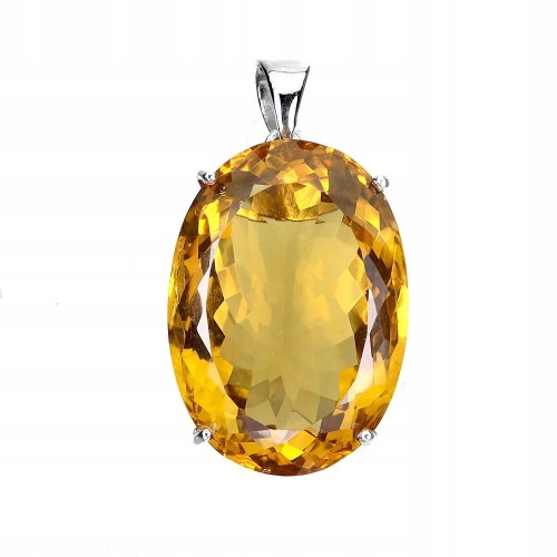 Srebrny zjawiskowy wisiorek 42ct cytryn naturalny 925