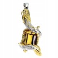 Wisiorek 18ct cytryn naturalne granaty rodolity smok 925