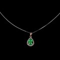 Srebro 925 delikatny naszyjnik cyrkonie naturalny topaz zielony