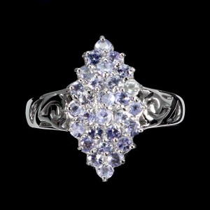 Delikatny srebrny piękny pierścionek naturalne tanzanity r 19 925