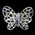 Pierścionek srebrny naturalne tanzanity diopsydy granaty motyl r 16