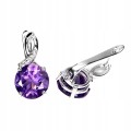 Kolczyki srebro piękne delikatne naturalne ametysty białe topazy 2