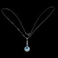 Delikatny 925 naszyjnik naturalne Sky Blue topazy cyrkonie