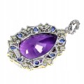 Wisiorek zjawiskowy srebrny naturalny 47ct ametyst oliwiny kianity