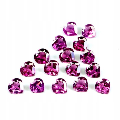 Granaty rodolity kamienie naturalne 15 sztuk szlif serce 3.90ct