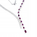 Zjawiskowy 925 naszyjnik naturalne rodolity granaty cyrkonie