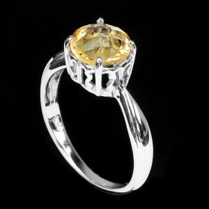 925 Pierścionek delikatny srebrny cytryn naturalny r 17