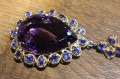 Srebrny zjawiskowy wisiorek naturalny 61ct ametyst kianity