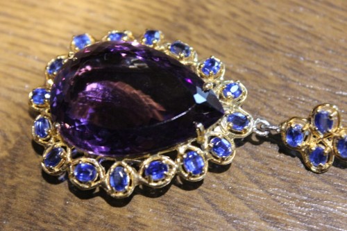 Srebrny zjawiskowy wisiorek naturalny 61ct ametyst kianity