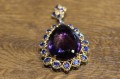 Srebrny zjawiskowy wisiorek naturalny 61ct ametyst kianity
