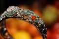 Srebrna zjawiskowa bransoletka opale szmargady turmaliny naturalne