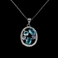 Naszyjnik srebrny 925 delikatny naturalne apatyty neon blue tanzanity