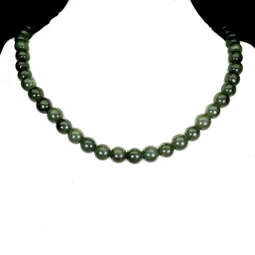 Zjawiskowy srebrny 925 naszyjnik naturalne jadeity