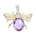 Wisiorek srebrny 925 naturalny 16ct ametyst akwamaryny granaty szafiry żuk