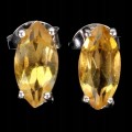 Srebrne delikatne kolczyki naturalne cytryny 925 5