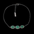 Bransoletka elegancka delikatna naturalne beryle srebrna 925