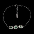 Bransoletka elegancka delikatna naturalne beryle srebrna 925