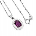 Elegancki naszyjnik delikatny cyrkonie granat rodolit naturalny 925