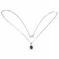 Elegancki naszyjnik delikatny cyrkonie granat rodolit naturalny 925