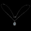 Piękny elegancki naszyjnik naturalny Sky Blue topaz białe topazy 925