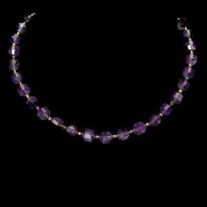 925 Srebrny zjawiskowy naszyjnik naturalne ametysty piękny