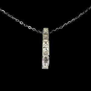 925 Srebrny delikatny elegancki naszyjnik naturalne białe topazy