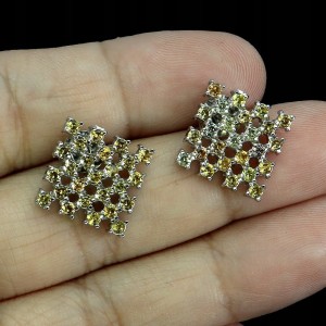 925 Srebrne kolczyki naturalne szafiry Songea delikatne eleganckie 3