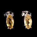 Srebrne delikatne kolczyki naturalne cytryny 925 3