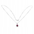 925 Elegancki naszyjnik delikatny cyrkonie granat rodolit naturalny