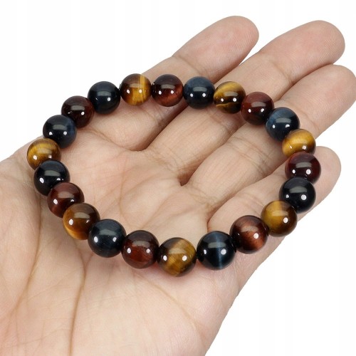 Artystyczna piękna bransoletka naturalny kamień tygrysie oko