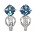 925 Srebro delikatne kolczyki topazy london blue 5