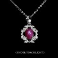 Srebrny delikatny naszyjnik naturalne białe topazy rubin gwiaździsty