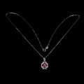 Srebrny delikatny naszyjnik naturalne białe topazy rubin gwiaździsty