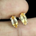 Srebrne 3 delikatne kolczyki naturalne cytryny 925